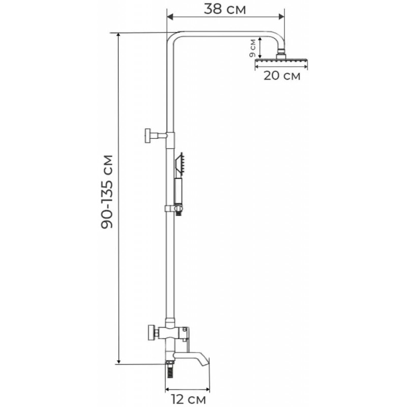Душевой гарнитур Mixxus NOX-009-J (Black) Душевой гарнитур Mixxus NOX-009-J (Black)