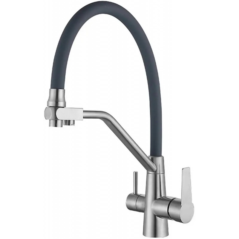 Смеситель для мойки Mixxus FUL-021 Reflector (Inox/Gray) Смеситель для мойки Mixxus FUL-021 Reflector (Inox/Gray)