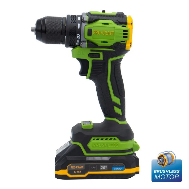 Mașină de găurit fără fir Procraft PA18Pro (cu baterie de 1,5 Ah)