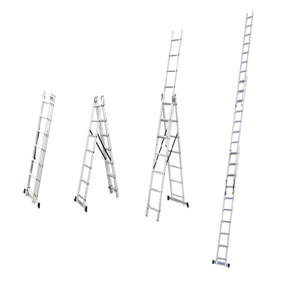 Комбинированная лестница с 3 секциями 3х7 ступеней