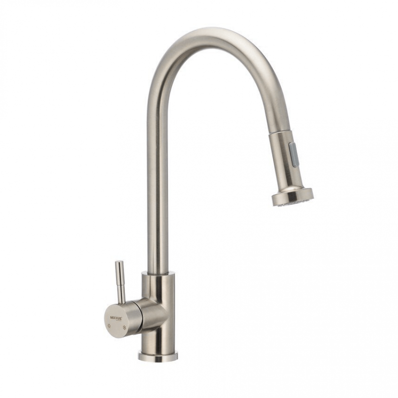 Кухонный смеситель с выдвижной лейкой MIXXUS SUS 014-A Кухонный смеситель с выдвижной лейкой MIXXUS SUS 014-A